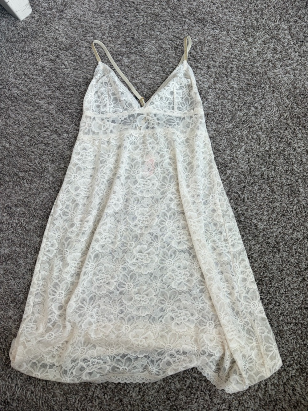 Victoria's Secret White Lace Cover-Up with Pink Label